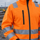 Hi-Vis Full Zip Work Jacket EN ISO 20471 Class 2/3 - High-Vis Orange (view 2)