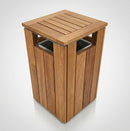 Iroko Hardwood Litter Bin – 98 Litre with Steel Frame (view 2)