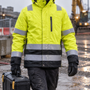 Yellow/Black Class 3 Waterproof Insulated High-Visibility Jacket