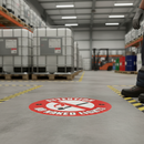 Light Slate Gray Attention No Naked Lights - Premium Floor Sign for Safety