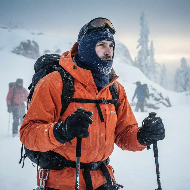 Light Steel Blue Premium Thermal Insulated Polar Fleece Balaclava for Cold Conditions