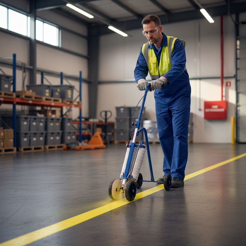 Dim Gray Heavy Duty Wheeled Line Marking Paint Applicator - Double Can