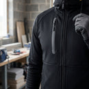 Full-Zip Work Hoodie with 4-Way Stretch Fabric - Black (view 2)