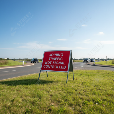 Heavy Duty Joining Traffic Not Signal Controlled Metal Sign Face 1050mm x 750mm