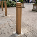 140 × 140 × 1200mm oak bollard with pyramid top