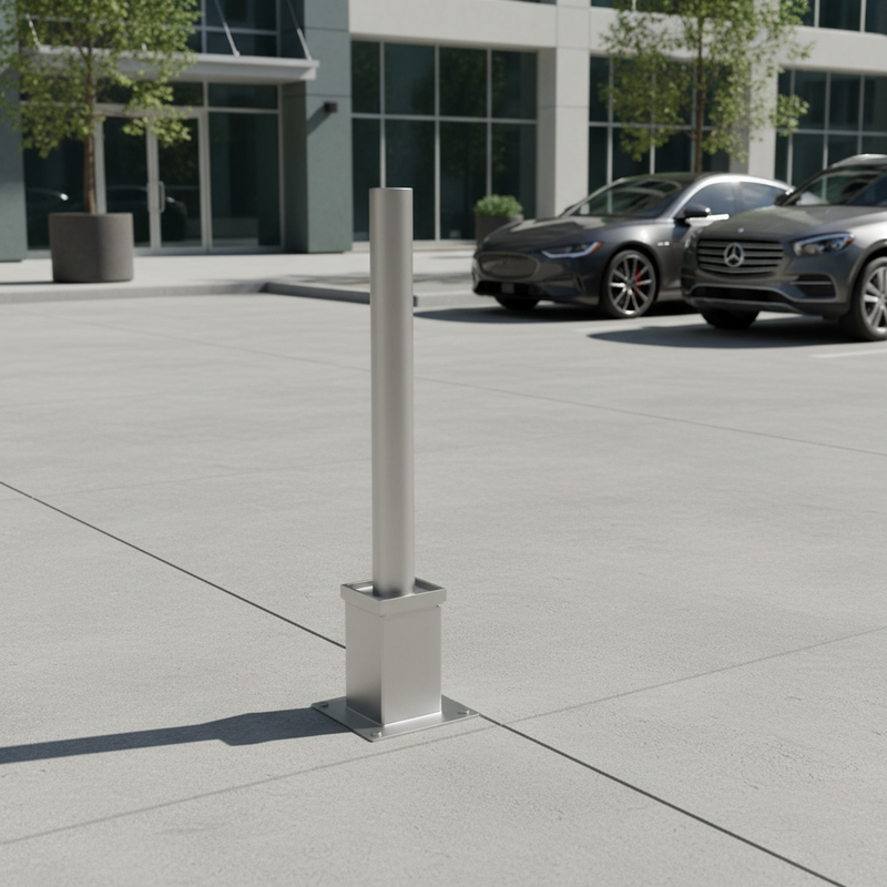 Gray Premium Removable Stainless Steel Bollard - 750mm Height