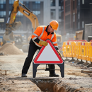 Rosy Brown Premium Red/White 750mm Q-Sign for Effective Signage Solutions