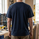 Loose Fit Cotton Crew Neck Work T-Shirt - Navy