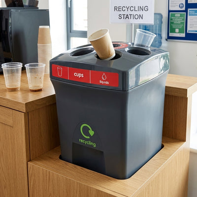 100 Litre Paper & Plastic Cup Recycling Bin with Liquid Collection