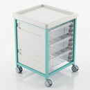 Steel Low Level Single Column Tray Trolley – 3 Deep Drawers, 807mm (view 2)