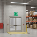 Rosy Brown Premium Running Man Upwards Arrow Fire Safety Signs