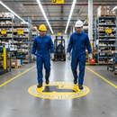 Light Slate Gray Premium Attention Protective Footwear Must Be Worn Floor Sign - Slip Resistant