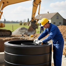 Light Gray Heavy Duty 10,000 Litres Total Access Cylindrical Storage Water Tank