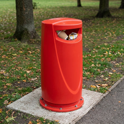 90 Litre litter bin recycled polyethylene hooded
