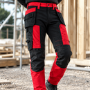 Stretch Work Trousers with Holster Pockets - Red/Black (view 2)