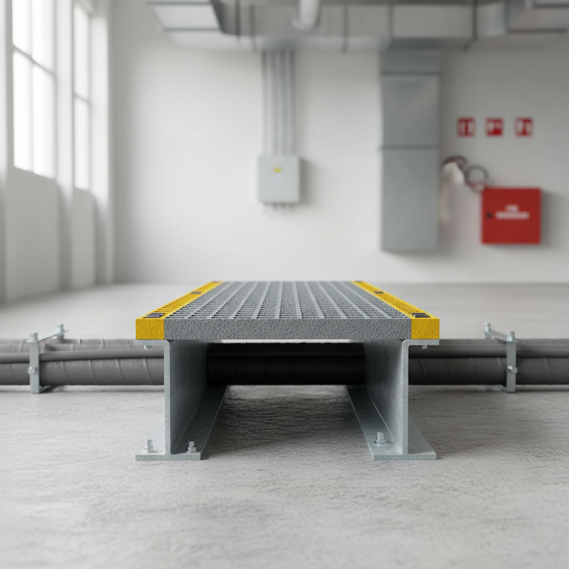 Gray Heavy Duty Step Over Platform for Safety and Accessibility