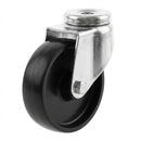 White Smoke Light Duty Bolt Hole Swivel Castors With Black Plastic Wheel - 50mm to 100mm