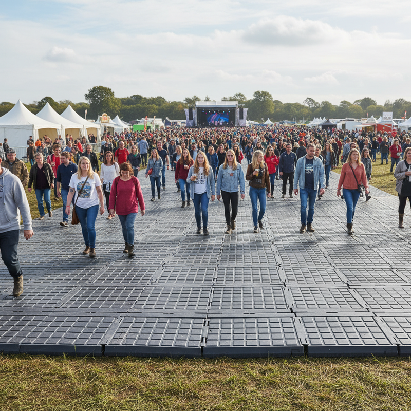 Gray Premium Event Flooring - 80mm x 310mm x 12mm, Heavy Duty Outdoor Solution