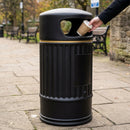 70 litre compact litter bin with double aperture, MDPE plastic