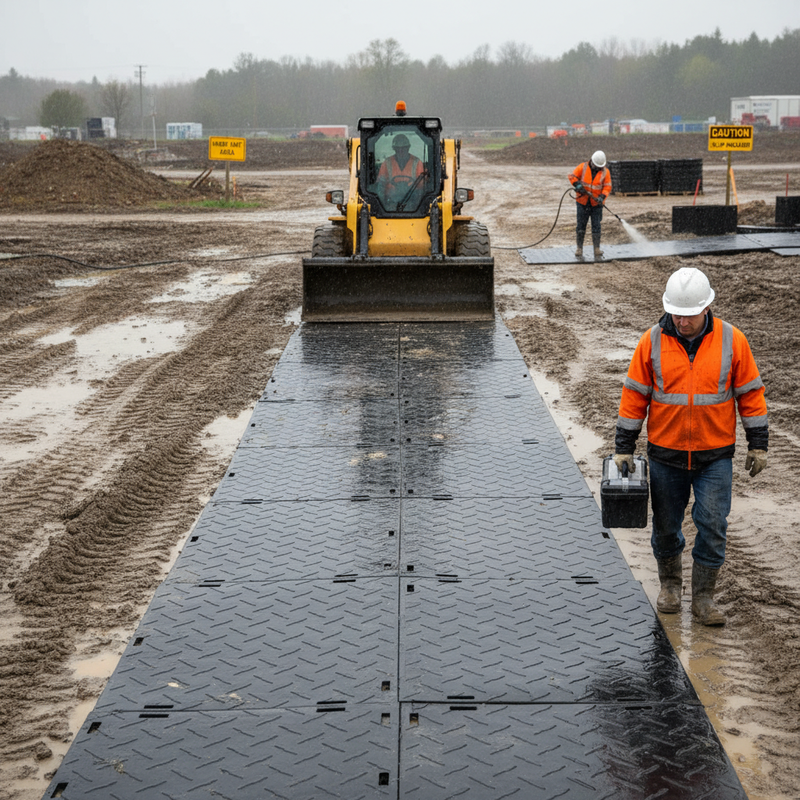 Slate Gray Heavy Duty Access Mat - 2400mm x 1200mm x 15mm for All Conditions