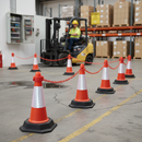 Rosy Brown Premium Cone Chain Barrier Kit - 5 x 500mm Road Cones, Chains & Holders