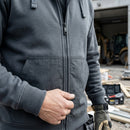 Steel Grey/Dark Steel Grey Reinforced Zip Hoodie Jacket (view 2)
