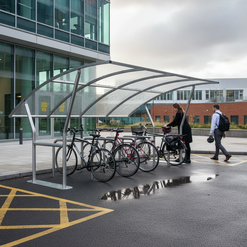 Dark Slate Gray Heavy Duty Cycle Shelter 2m - 5m with Clear PETG Roof