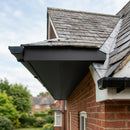 Aluminium Soffit Boards – Plain or Vented with Exterior Coating — Textured Black / 740mm Wide | Vented (in use)