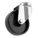White Smoke Light Duty Bolt Hole Swivel Castors With Black Plastic Wheel - 50mm to 100mm