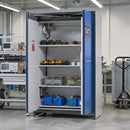 Lithium Battery Storage Cabinet with Four Shelves and Locking Doors
