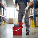 Dark Gray Heavy Duty Plastic Mop Bucket with Integrated Wringer - 15 Litre Capacity