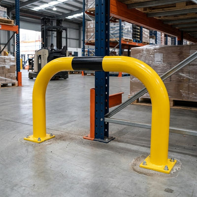 600 x 1000mm Steel Collision Protection Guard, Yellow/Black