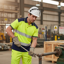 Dim Gray High-Visibility Two-Tone Polo Shirt in Saturn Yellow and Navy Blue