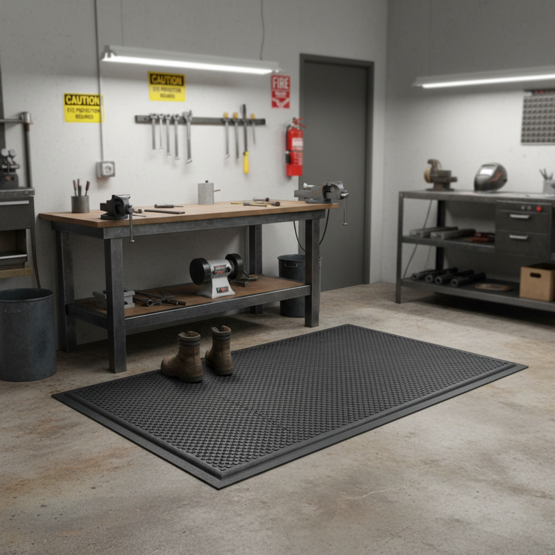 Dim Gray Premium Anti-Fatigue Safety Mat - Industrial Grade Non-Slip Design