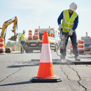 Light Gray 750mm Heavy Duty 2-Piece Traffic Cone with High Wind Resistance