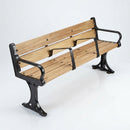Hardwood Bench with Backrest and Cast Iron Supports (view 2)
