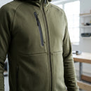 Full-Zip Work Hoodie with 4-Way Stretch Fabric - Khaki Green (view 2)