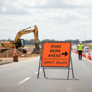 Light Gray Premium Temporary Metal Road Sign Frame - 1050 x 750mm