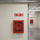 Dark Gray Fire Equipment Safety Sign - Fire Hose Reel Left Arrow Directional Guide