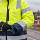 Class 3 Waterproof High-Visibility Shell Coat Hi-Vis Yellow/Navy (view 2)