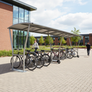 Light Gray Premium Open Sided Bike Shelter with Galvanised Roof 2m - 5m Extension Bays