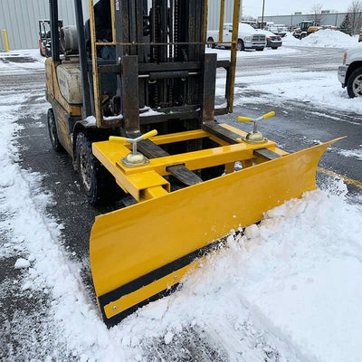 Forklift snow plough, 1200-2000mm blade width, yellow epoxy