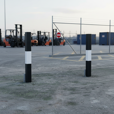 Removable Square Heavy Duty Safety Bollards - 1000mm Above Ground