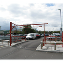 Light Gray Heavy Duty Swing Height Vehicle Restrictor with Swing Gate