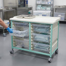 Steel Low Level Double Column Tray Trolley – 807mm Height, 7 Drawers