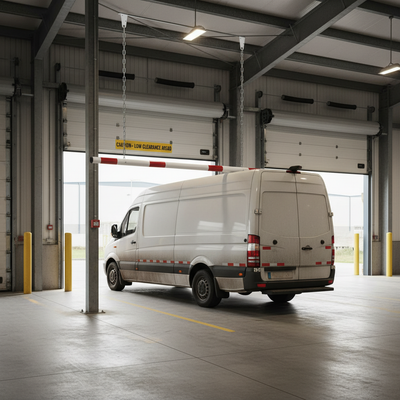 Heavy Duty Height Restriction Nudge Bar with Reflective Bands