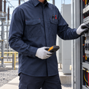 Arc Flash and Flame Resistant Long Sleeve Work Shirt - Navy