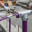 Professional Key Clamp Long Angled Tee Joint for Inclined Access Ramps - Durable Malleable Iron Construction