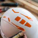 Reflective Safety Helmet Decal Set - Self-Adhesive - Orange