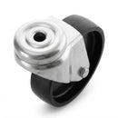 White Smoke Light Duty Bolt Hole Swivel Castors With Black Plastic Wheel - 50mm to 100mm